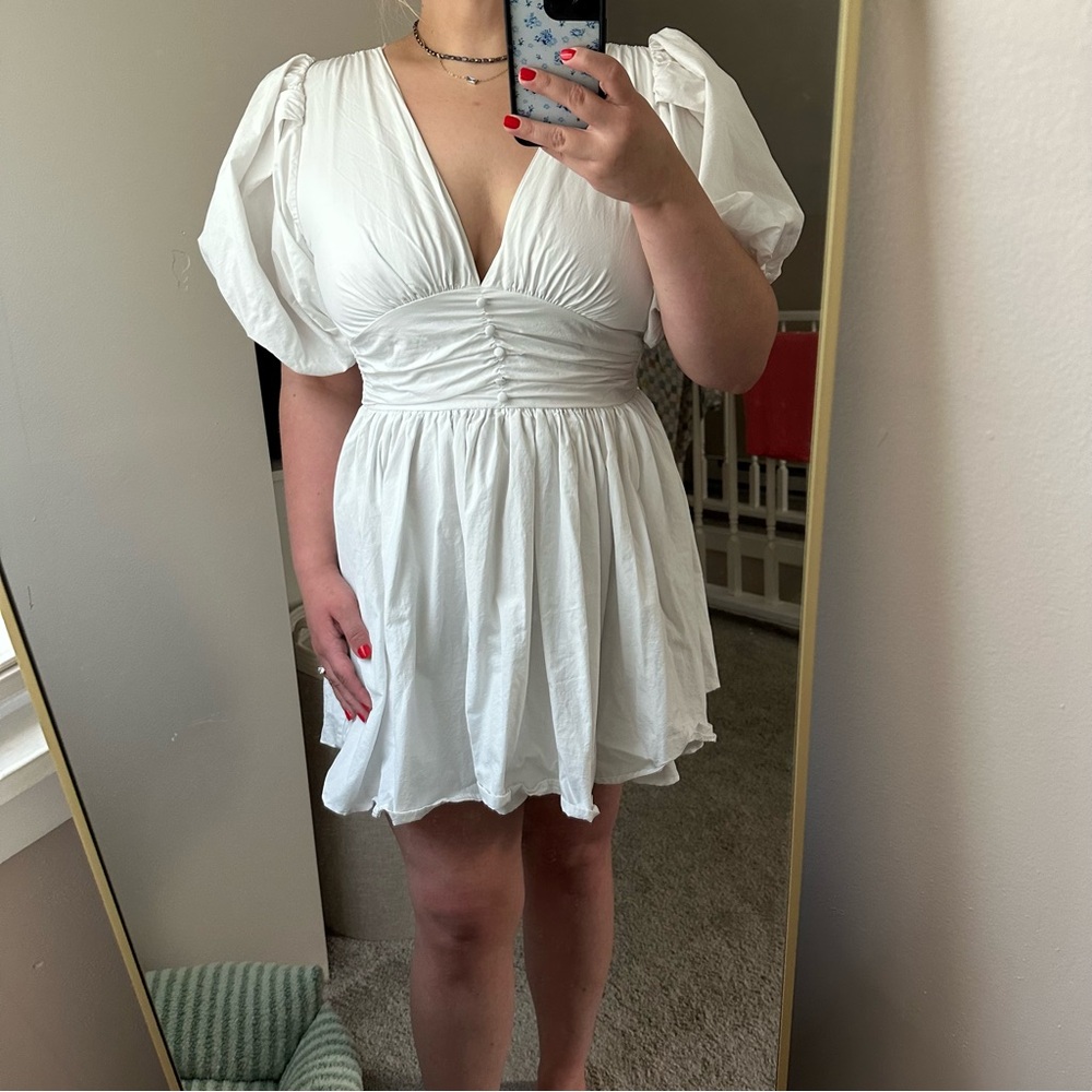 Altar’d State White Puff Sleeve Dress